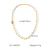 Light Luxury Stainless Steel Geometric Beaded Clavicle Chain Necklace For Women Electroplated