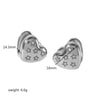 Light Luxury Stainless Steel Heart Pattern Electroplated Earrings For Women