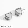 Light Luxury Stainless Steel Heart Pattern Electroplated Earrings For Women