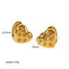 Light Luxury Stainless Steel Heart Pattern Electroplated Earrings For Women
