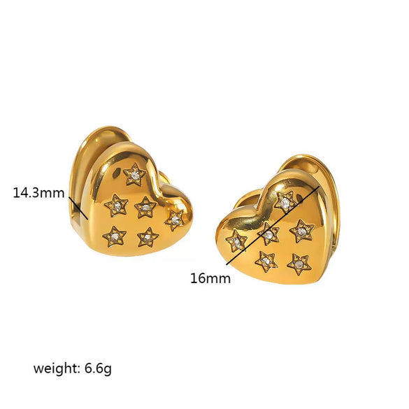 Light Luxury Stainless Steel Heart Pattern Electroplated Earrings For Women