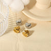 Light Luxury Stainless Steel Heart Pattern Electroplated Earrings For Women