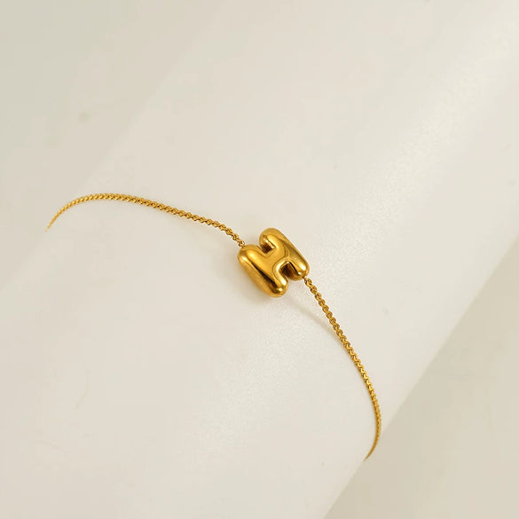 Light Luxury 316L Stainless Steel Letter Bracelet With Diamond Design For Women