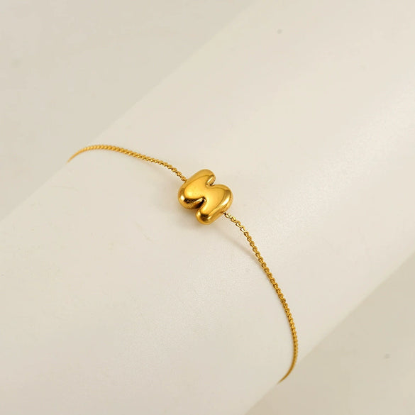 Light Luxury 316L Stainless Steel Letter Bracelet With Diamond Design For Women