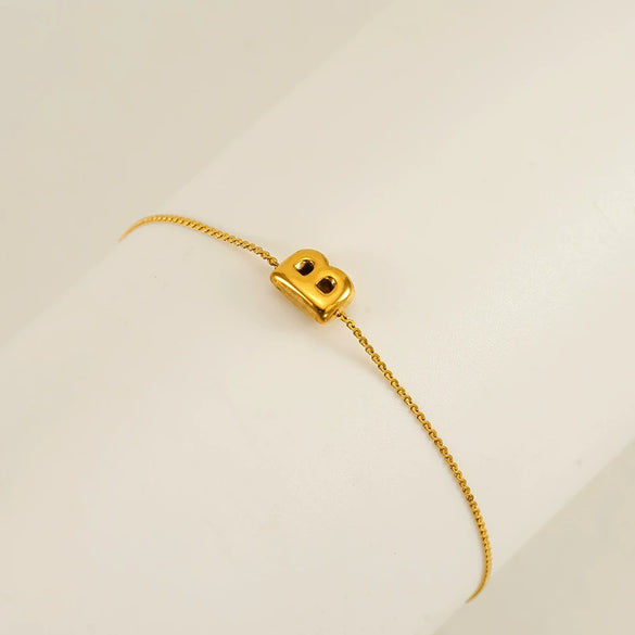 Light Luxury 316L Stainless Steel Letter Bracelet With Diamond Design For Women