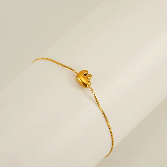 Light Luxury 316L Stainless Steel Letter Bracelet With Diamond Design For Women