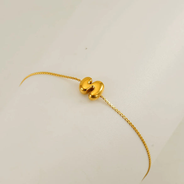 Light Luxury 316L Stainless Steel Letter Bracelet With Diamond Design For Women
