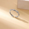 Light Luxury Stainless Steel Love Heart Opening Ring With Zircon Bow And Geometric Design Jewelry