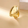 Light Luxury Stainless Steel Love Heart Opening Ring With Zircon Bow And Geometric Design Jewelry