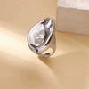 Light Luxury Stainless Steel Love Heart Opening Ring With Zircon Bow And Geometric Design Jewelry