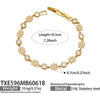Light Luxury Stainless Steel Necklace And Bracelet Jewelry Set With Heart And Four Leaf Clover Geometric Pendant And Zircon Inlay Electroplated