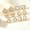 Light Luxury Stainless Steel Pearl Necklace And Earrings Set With Snake Bone Chain Electroplated Heart Drop Bell And Butterfly Design For Women