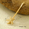 Light Luxury Stainless Steel Shell Hairpin With Pearl Conch Starfish Women's Hair Accessories Electroplated