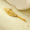 Light Luxury Stainless Steel Shell Hairpin With Pearl Conch Starfish Women's Hair Accessories Electroplated