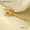 Light Luxury Stainless Steel Shell Hairpin With Pearl Conch Starfish Women's Hair Accessories Electroplated