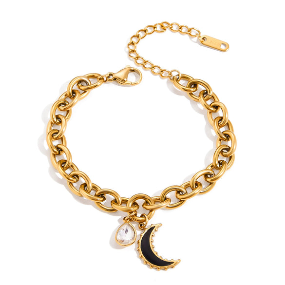 Light Luxury Stainless Steel Watch Strap Zircon Bracelet For Women With Electroplating Processing