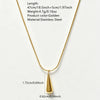 Light Luxury Stainless Steel Water Drop Necklace And Earrings Set Electroplated Snake Bone Chain Women's Jewelry