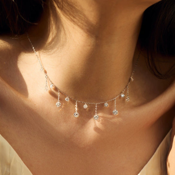 Light Luxury 925 Sterling Silver Geometric Clavicle Chain Necklace For Women With Electroplating