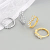 Light Luxury 925 Sterling Silver Geometric Wave Stud Earrings For Women Electroplated Minimalist Ear Jewelry