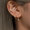 Light Luxury Style Copper Fourleaf Clover Petal Zircon Ear Clip Earrings Jewelry For Women