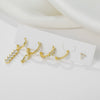 Light Luxury Style Dropshaped Clover Copper Goldplated Zircon Earrings Set For Women