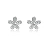 Light Luxury Style Floral S925 Sterling Silver Necklace And Cool Earrings With Platinum Or 18K Gold Electroplating