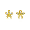 Light Luxury Style Floral S925 Sterling Silver Necklace And Cool Earrings With Platinum Or 18K Gold Electroplating