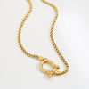 Light Luxury Style Geometric Carabiner Necklace Stainless Steel Box Chain With 18K Gold Plated Electroplating For Couple Men And Women