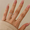 Light Luxury Style S925 Sterling Silver Women's Ring With Loving Heart Shape And Diamond Arrangement Design Electroplated