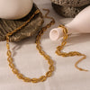 Light Luxury Style Shell Element Jewelry Suit For Women Geometric Pattern 18K Gold Plated Stainless Steel Necklace Bracelet Suit Furnace Vacuum Plating