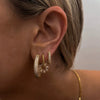Light Luxury Style Stainless Steel 18K Gold Women's Earrings With Diamond Design And U Shape
