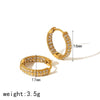 Light Luxury Style Stainless Steel 18K Gold Women's Earrings With Diamond Design And U Shape