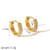 Light Luxury Style Stainless Steel 18K Gold Women's Earrings With Diamond Design And U Shape