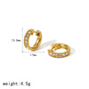 Light Luxury Style Stainless Steel 18K Gold Women's Earrings With Diamond Design And U Shape