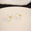 Light Luxury Texturous Camellia Flower Zinc Alloy Electroplated Women's Ear Studs