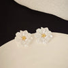 Light Luxury Texturous Camellia Flower Zinc Alloy Electroplated Women's Ear Studs