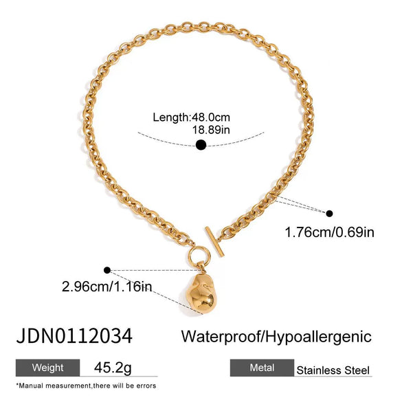 Light Luxury Titanium Steel And Stainless Steel Necklace With Geometric Style And Electroplating Treatment For Women