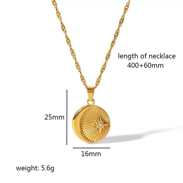 Light Luxury Titanium Steel And Stainless Steel Women's Necklace With Star And Geometric Pattern Pendant And Electroplating Design