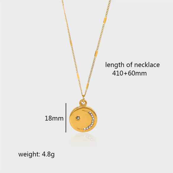 Light Luxury Titanium Steel And Stainless Steel Women's Necklace With Star And Geometric Pattern Pendant And Electroplating Design