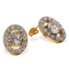 Light Luxury 316L Stainless Steel Electroplated Oval Rhinestone Earrings For Women Geometric Style