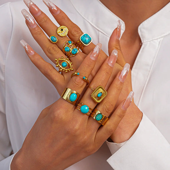Light Luxury Titanium Steel Geometric Open Ring With Electroplating For Women Fashion Jewelry
