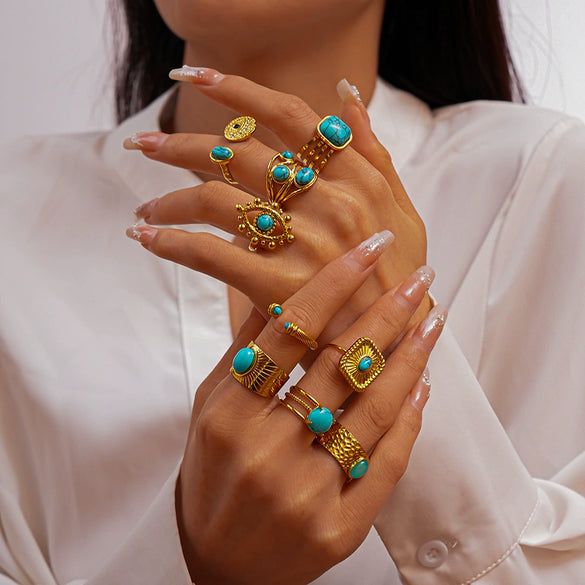 Light Luxury Titanium Steel Geometric Open Ring With Electroplating For Women Fashion Jewelry