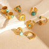 Light Luxury Titanium Steel Geometric Open Ring With Electroplating For Women Fashion Jewelry