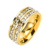 Light Luxury Titanium Steel Geometric U Shaped Ring With Diamond Setting Minimalist Unisex Couple Band