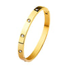 Light Luxury Titanium Steel Open Bracelet With Gold Finish Simple Geometric Polished Bangle For Women