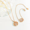 Light Luxury 316L Stainless Steel Zircon Map Necklace And Bracelet Set With Electroplating For Women