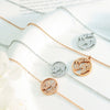 Light Luxury 316L Stainless Steel Zircon Map Necklace And Bracelet Set With Electroplating For Women