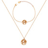 Light Luxury 316L Stainless Steel Zircon Map Necklace And Bracelet Set With Electroplating For Women