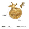 Light Luxury Trendy All Match Conch Sea Star Sun Necklace Made Of 18K Gold And Stainless Steel