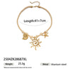 Light Luxury Trendy All Match Conch Sea Star Sun Necklace Made Of 18K Gold And Stainless Steel